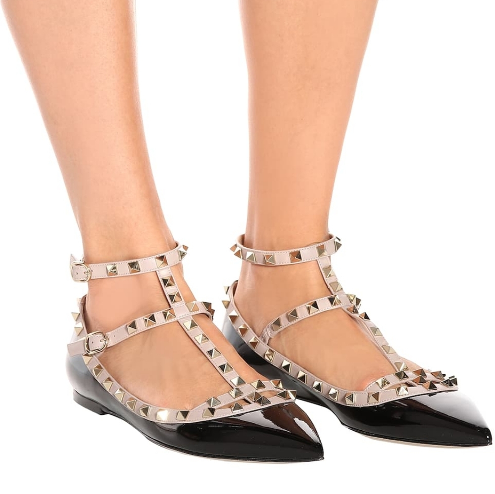 Valentino Garavani Leather Rockstud Ballerina - Picture 2 of 8